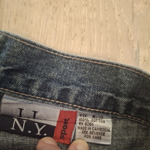 Floral Embroidered Blue Denim Shorts - Picture 3 of 3